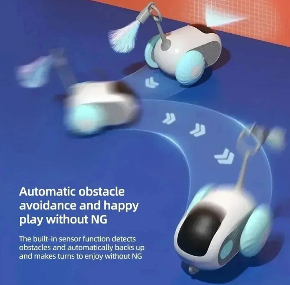 Interactive Smart Cat Toy Car Remote Control Rolling Mode