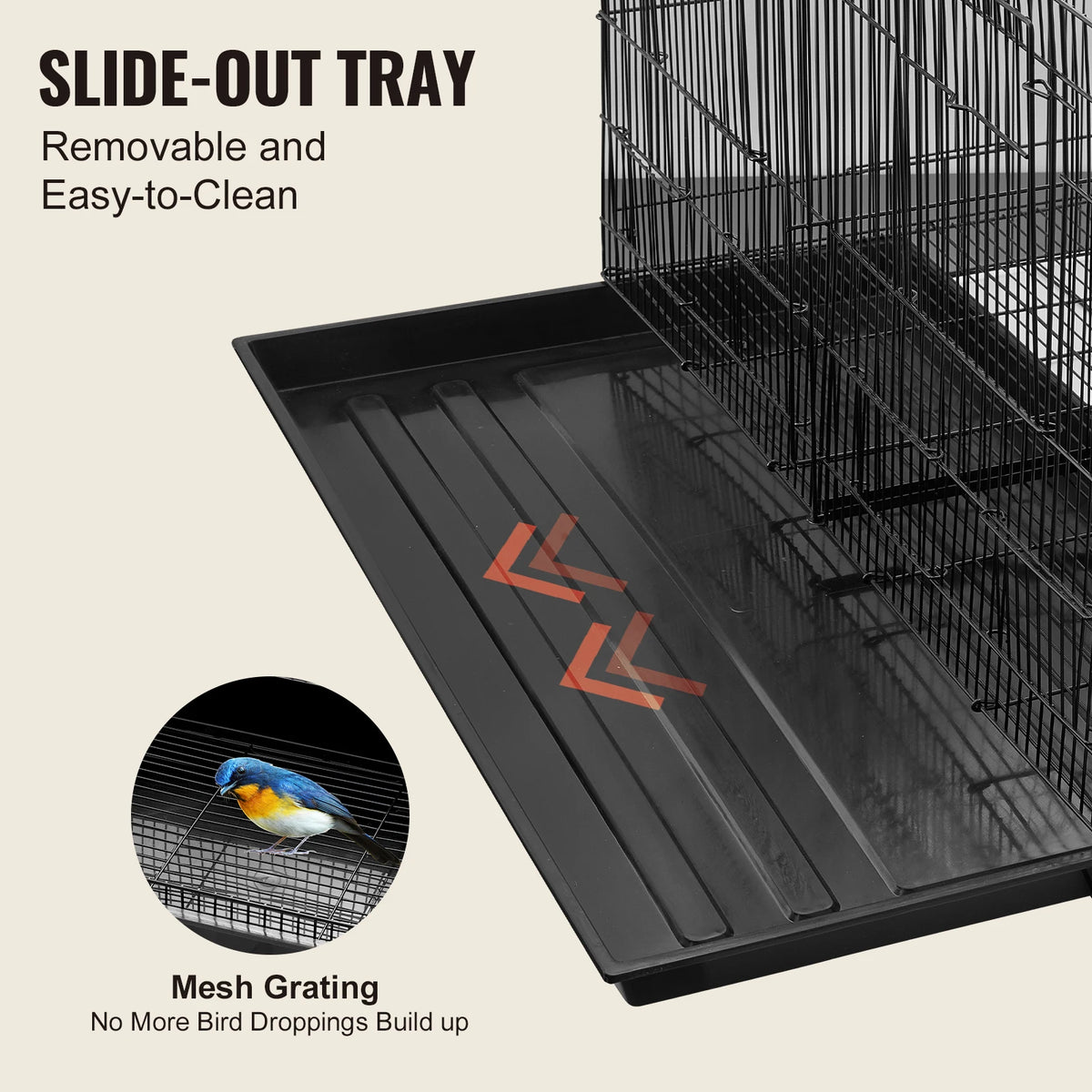 SucceBuy Stackable Divided Bird Cage With Travel Handle