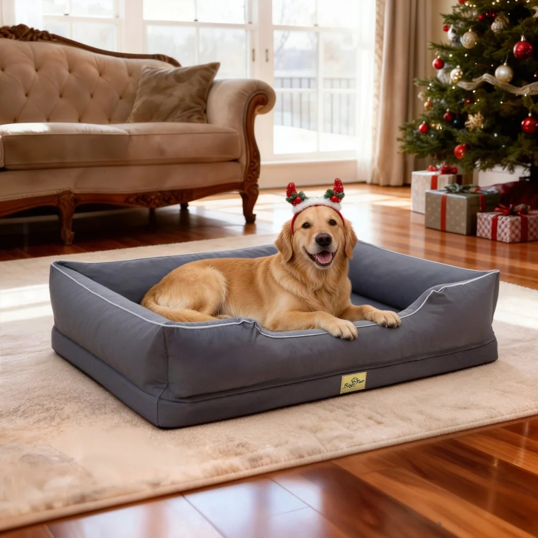Borwart Orthopedic Dog Bed With Bolster And Washable Cover