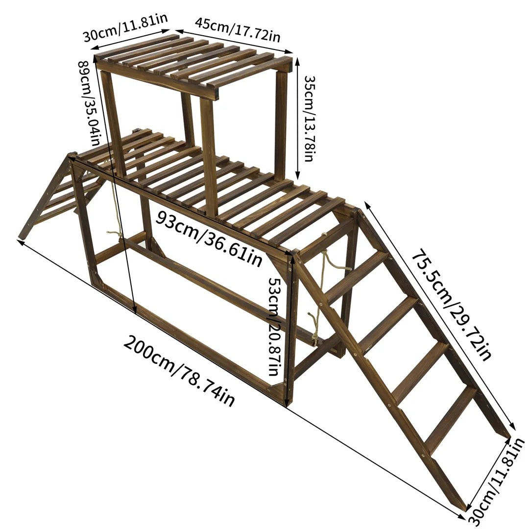 Pine Wood Chicken Perch Swing Roosting Bars Climbing Ladder Toy