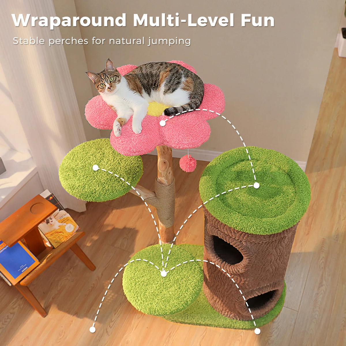PAWZ Road Premium Cat Tree With Four Condos And Post