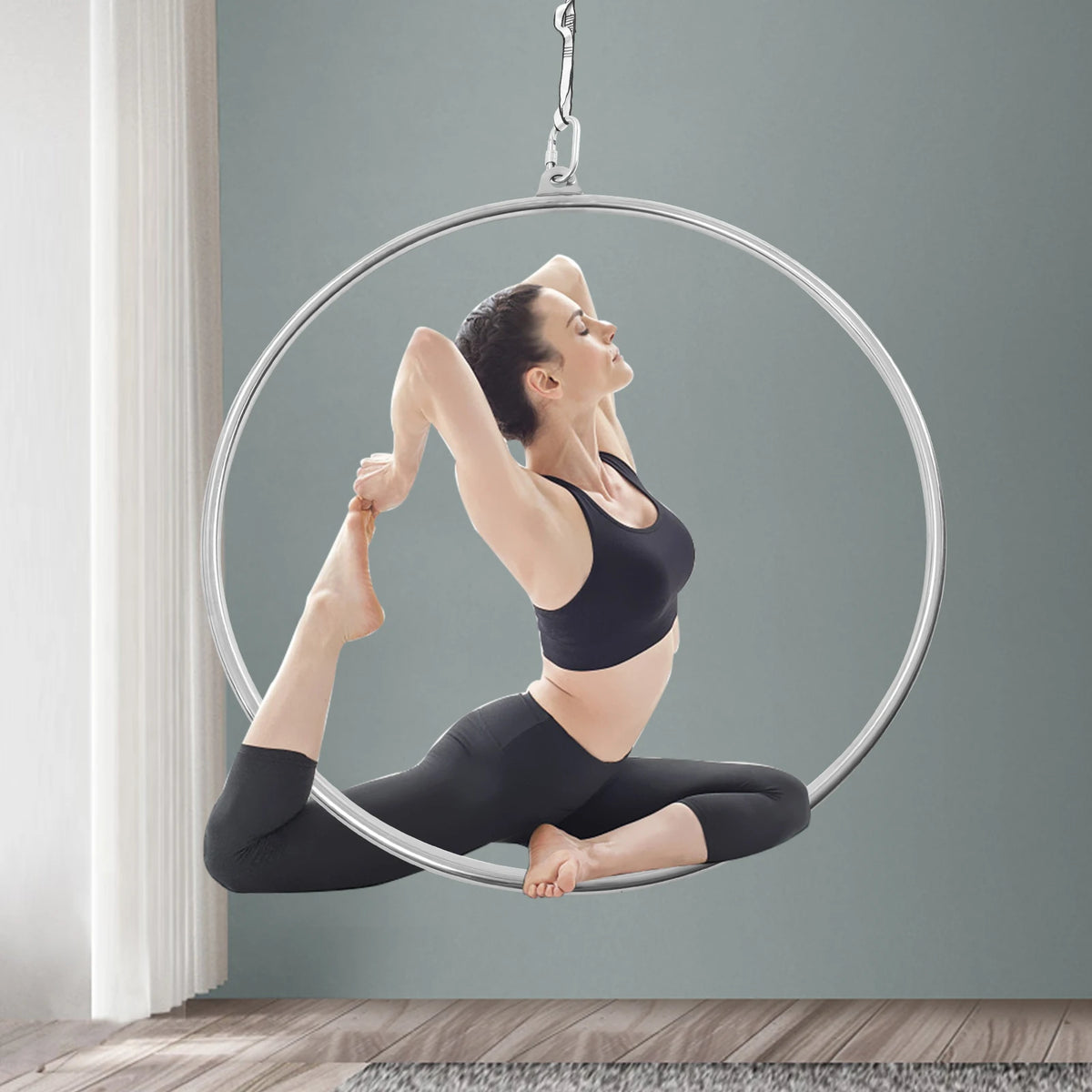 Stainless Steel Aerial Yoga Hoop Lyra Suspension Ring For Fitness