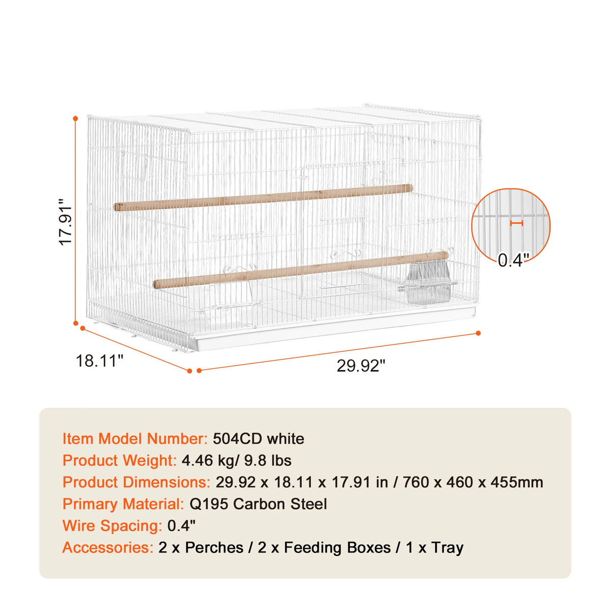 SucceBuy Stackable Divided Bird Cage With Travel Handle