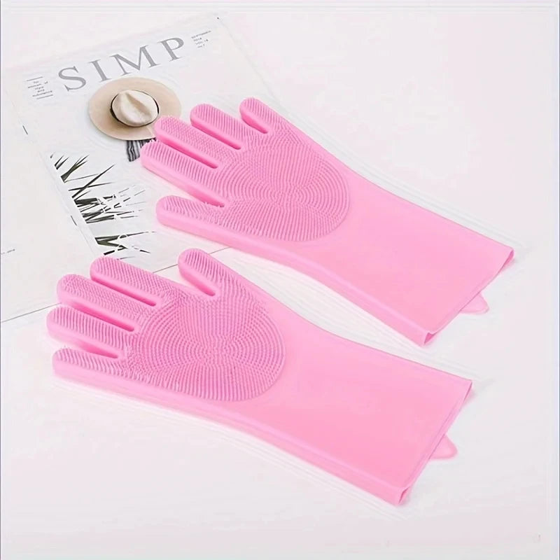 Silicone Pet Grooming Gloves For Dogs Cats Hair Removal Scrubber