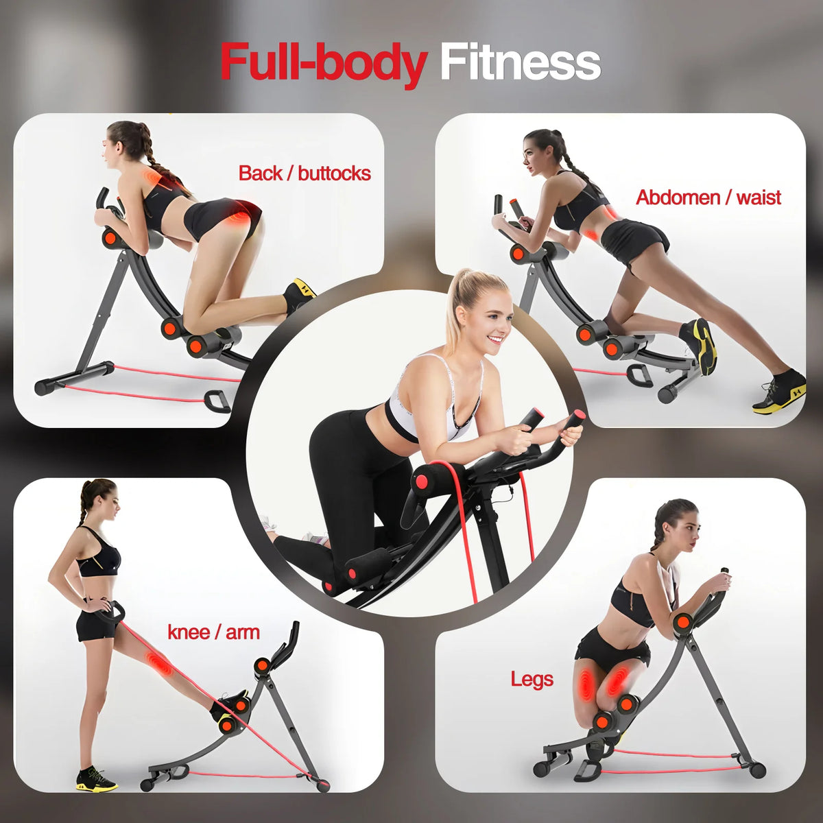 GIKPAL Foldable Ab Machine Core Trainer With LCD Display