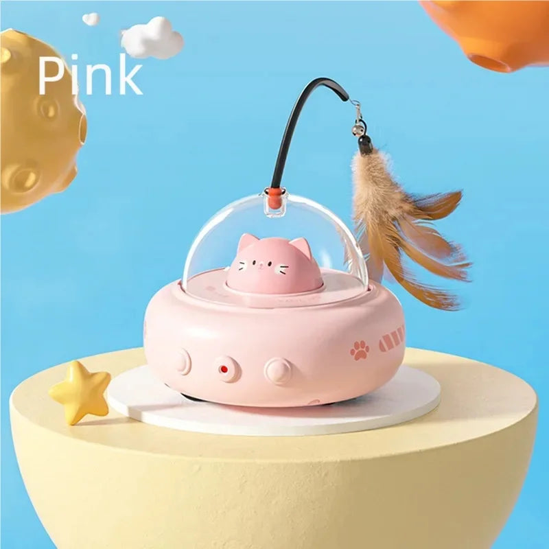 Automatic Electric Cat Teaser Stick With Replaceable Feather Bell