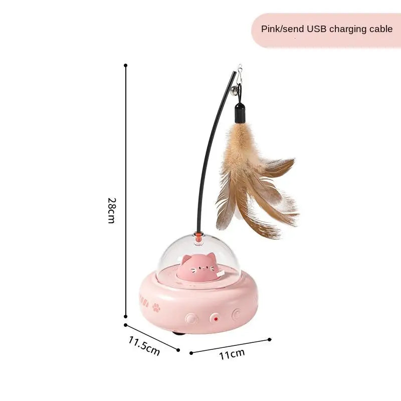 Automatic Electric Cat Teaser Stick With Replaceable Feather Bell