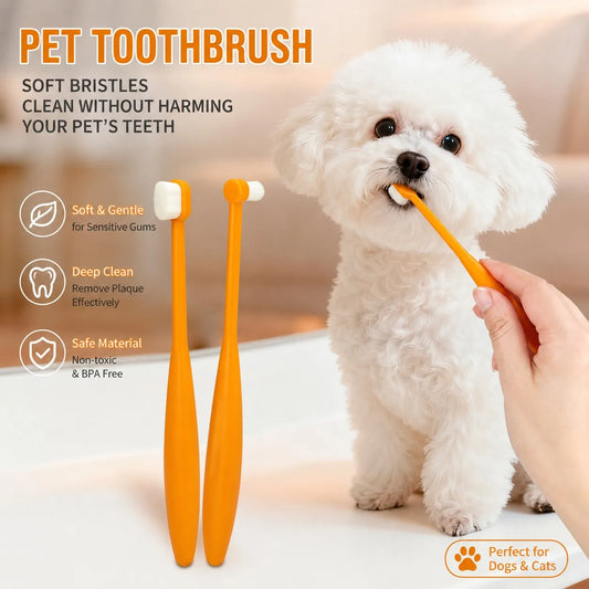 Dense Bristle Pet Toothbrush For Dog And Cat Oral Care