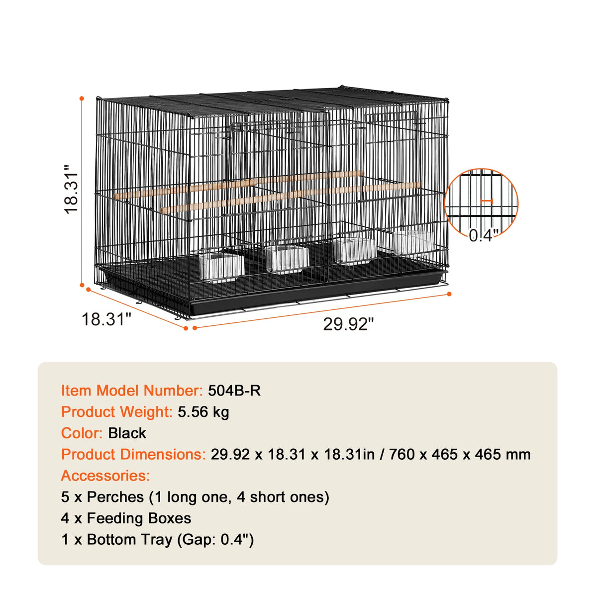 SucceBuy Stackable Divided Bird Cage With Travel Handle
