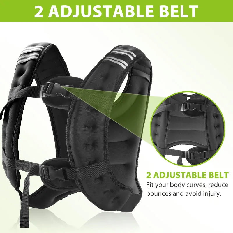 Premium Iron Pellet Weight Vest With Reflective Strips For Fitness