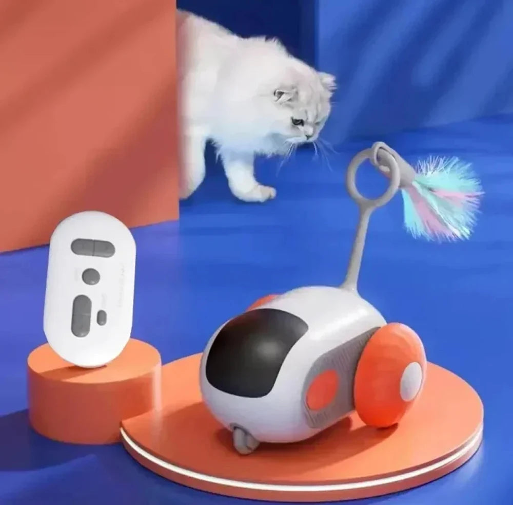 Interactive Smart Cat Toy Car Remote Control Rolling Mode
