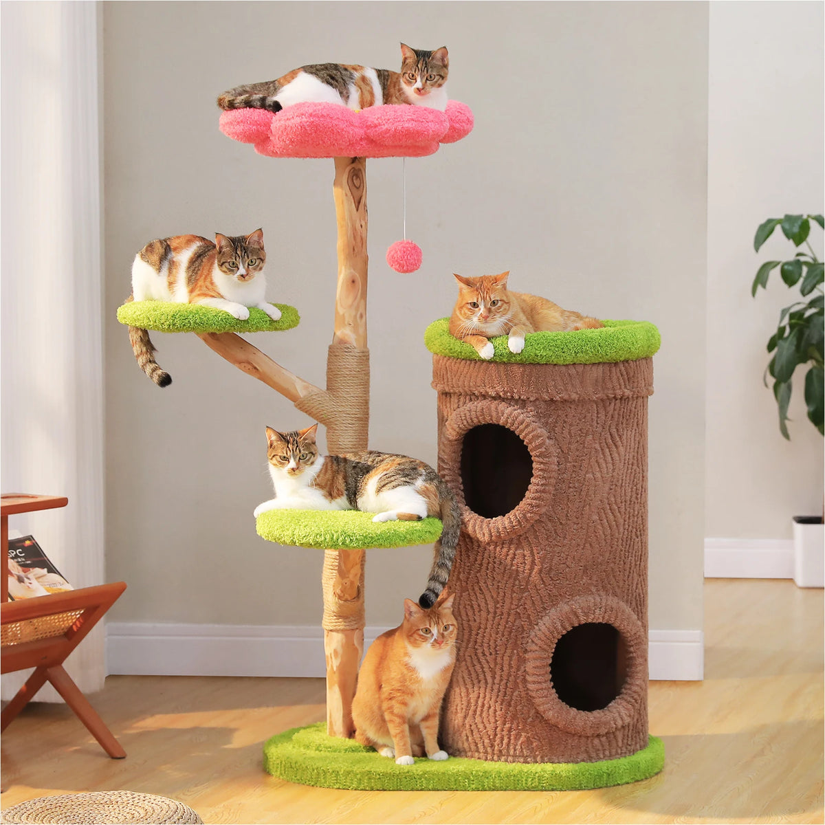 PAWZ Road Premium Cat Tree With Four Condos And Post