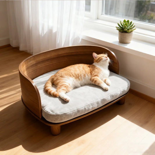 Borwart Elevated Pet Sofa With Waterproof Eucalyptus Wood Frame