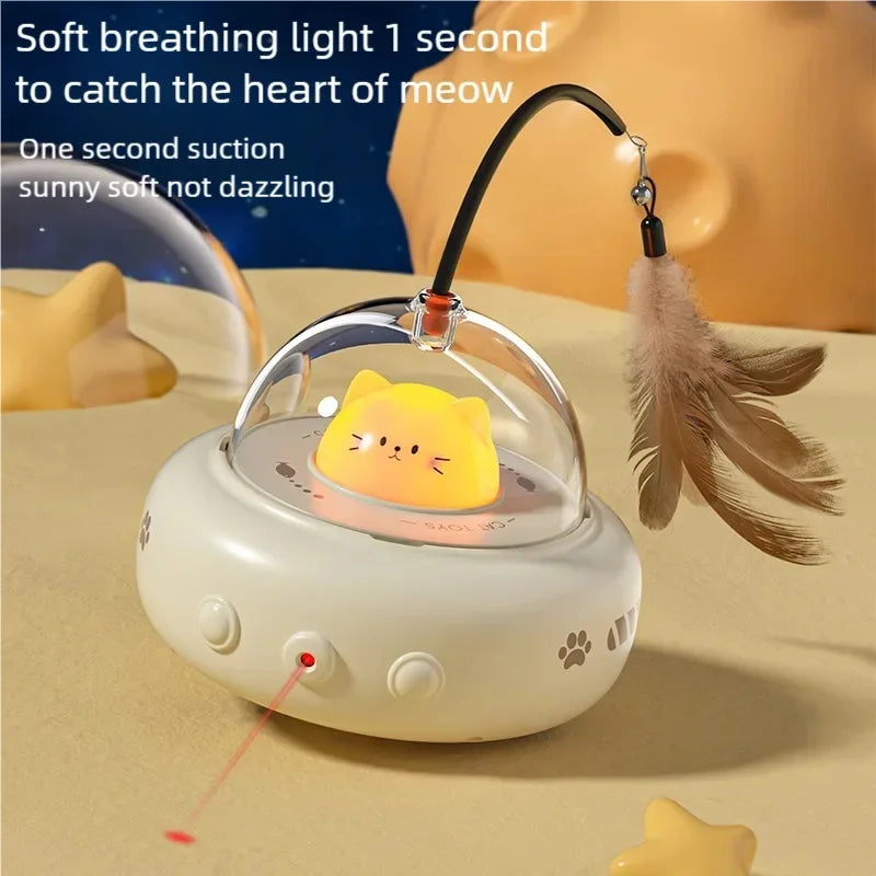Automatic Electric Cat Teaser Stick With Replaceable Feather Bell