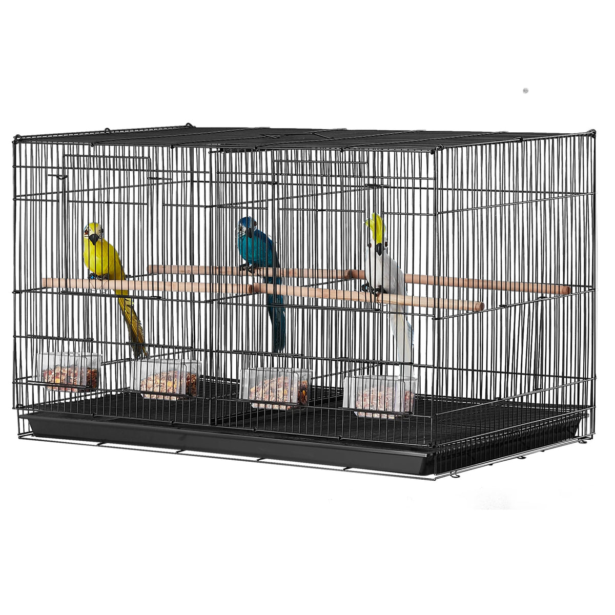 SucceBuy Stackable Divided Bird Cage With Travel Handle