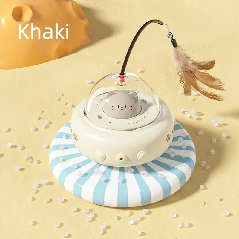 Automatic Electric Cat Teaser Stick With Replaceable Feather Bell
