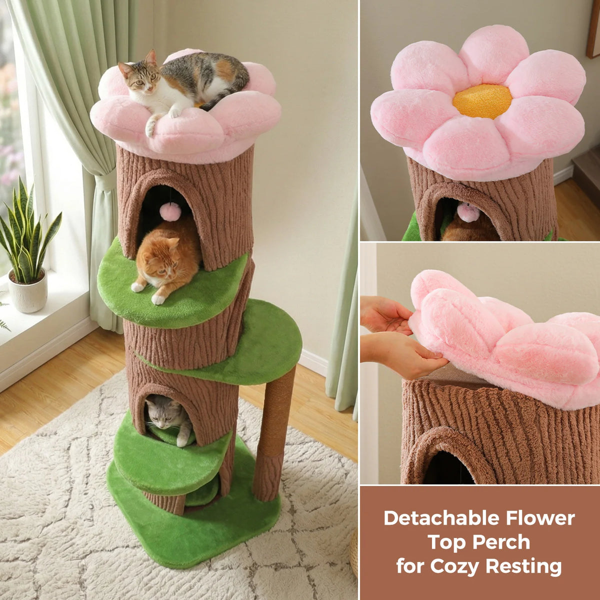 PAWZ Road Premium Cat Tree With Four Condos And Post