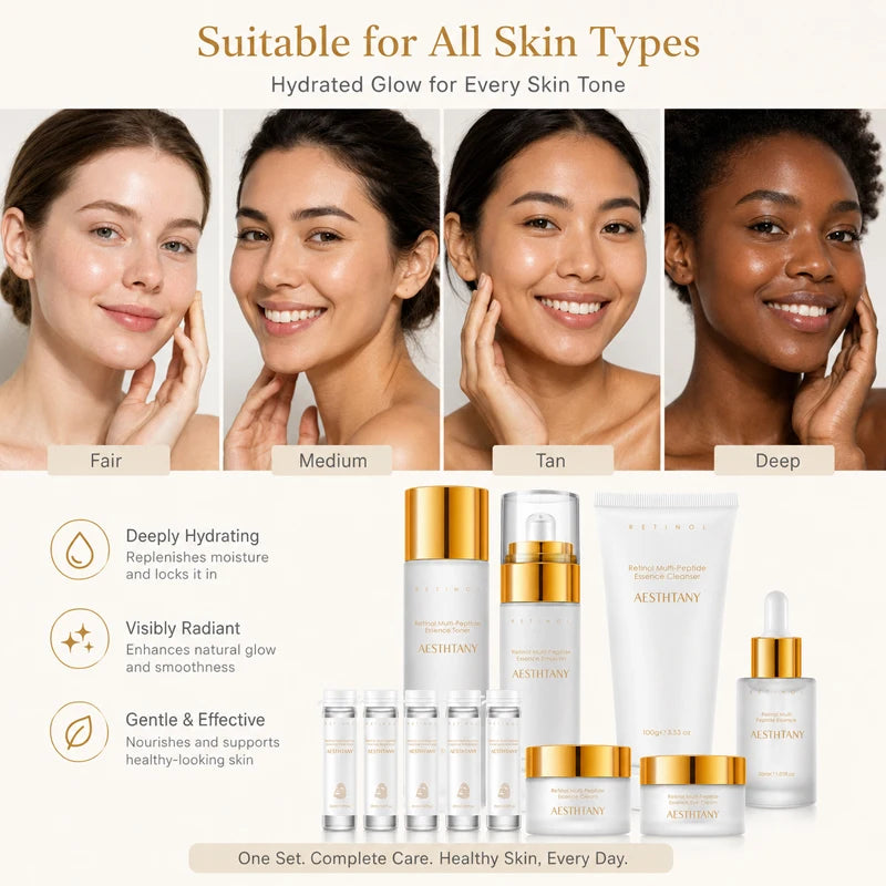 Retinol Multi Peptide Hydrating Skincare Set For Facial Care