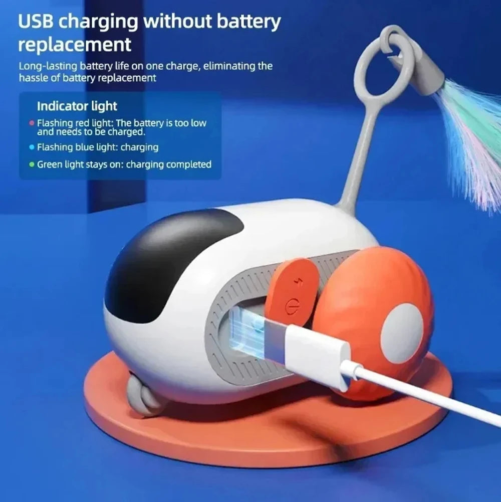 Interactive Smart Cat Toy Car Remote Control Rolling Mode