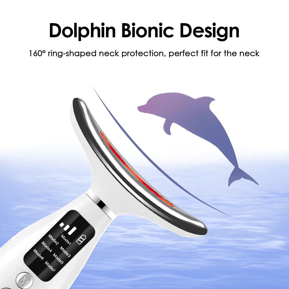 LED Light Therapy Face Lifting Massager Warming Vibration Skin Tightener