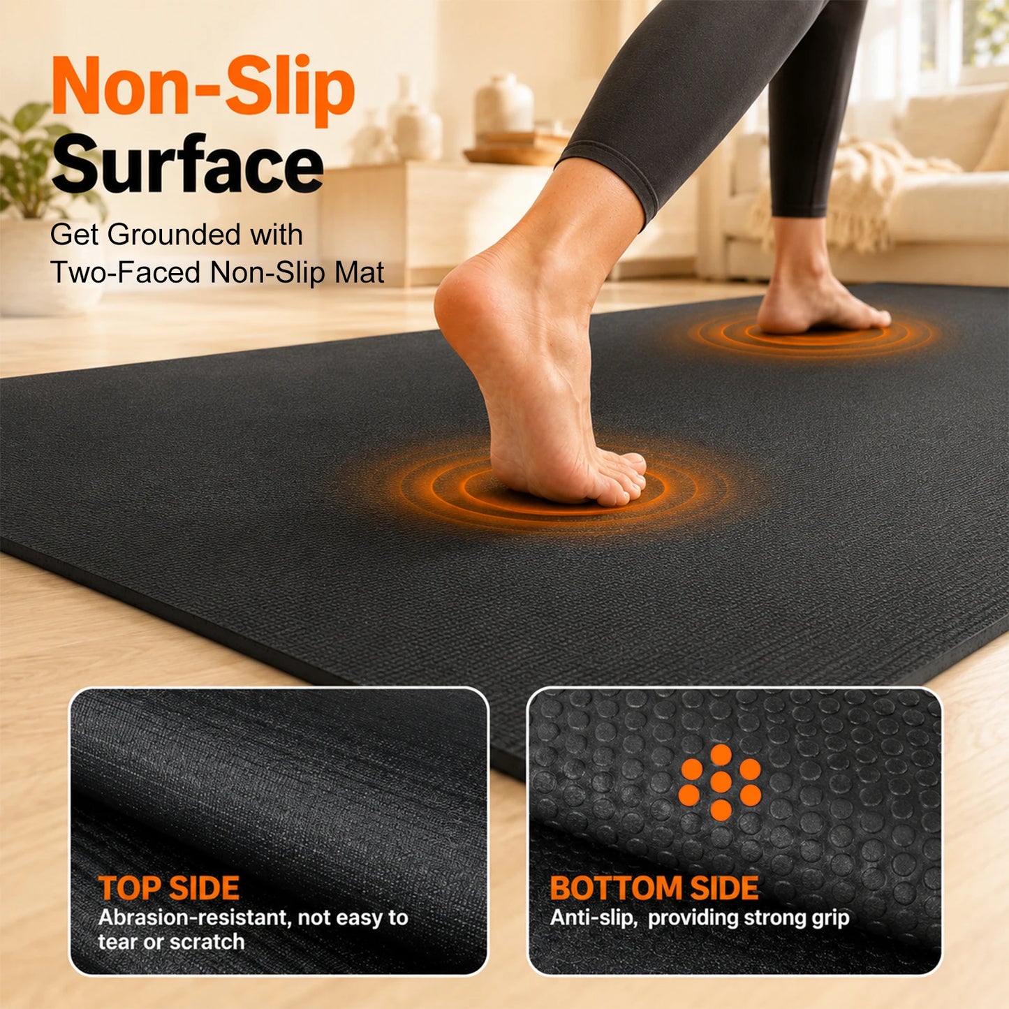 Extra Thick Non Slip PVC Workout Mat With Carry Bag