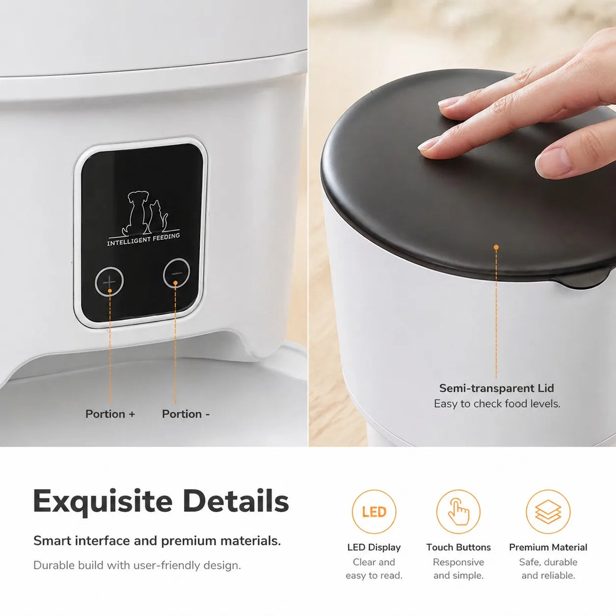 Smart Automatic Cat Feeder With App Control And Timed Dispensing